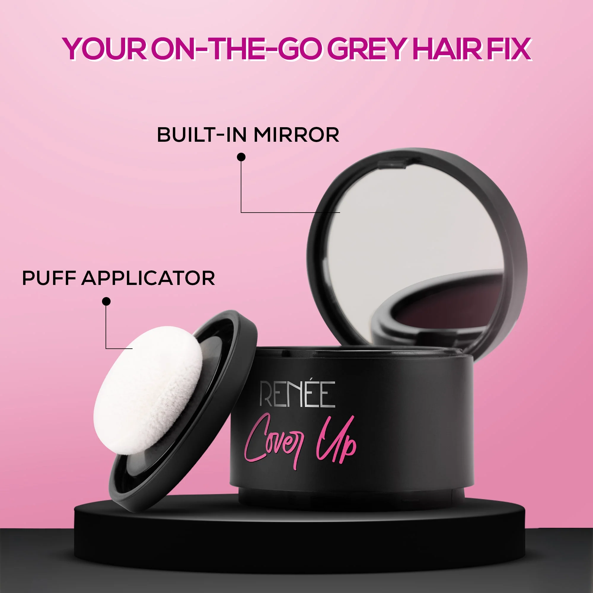 RENEE Cover Up Hair Powder- For Instant Grey Hair Coverage & Root Touch-Up, 4g - Image 8
