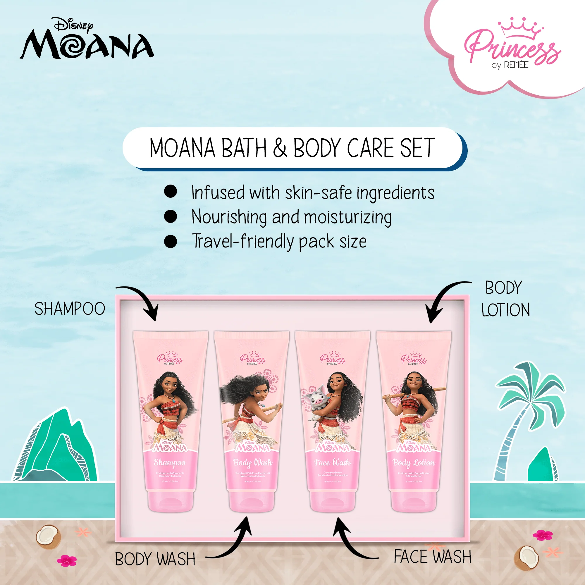 Moana’s Summer Care Paradise Gift Set For Preteens by Princess by RENEE - Image 2