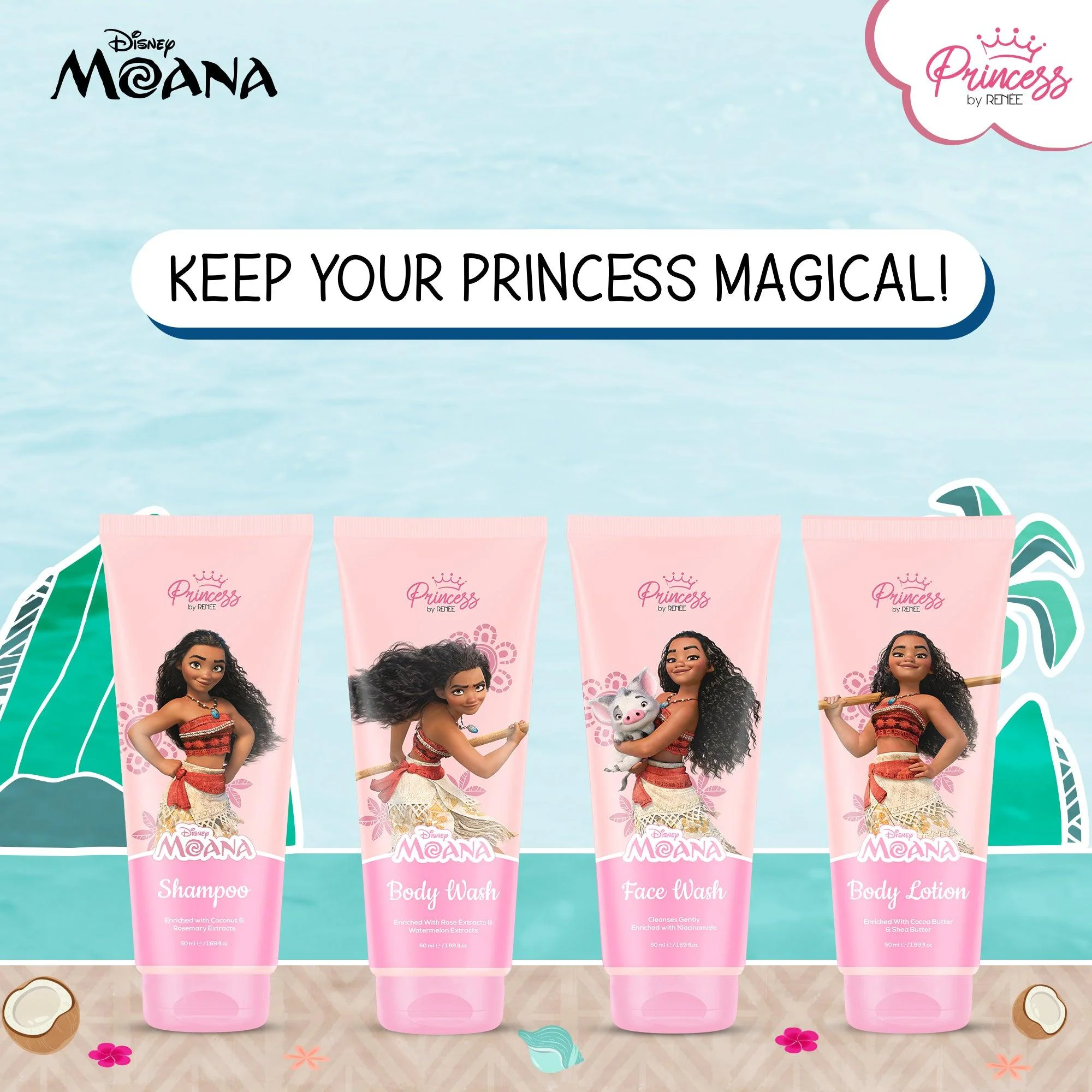 Moana Bath & Body Care Set - Disney Princess By RENEE - Image 2