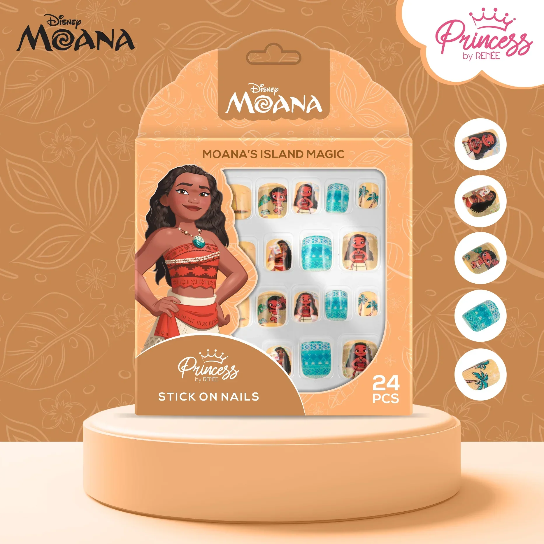 Moana’s Stick On Nails For Preteens - Disney Princess by RENEE, Pack of 24 - Image 10