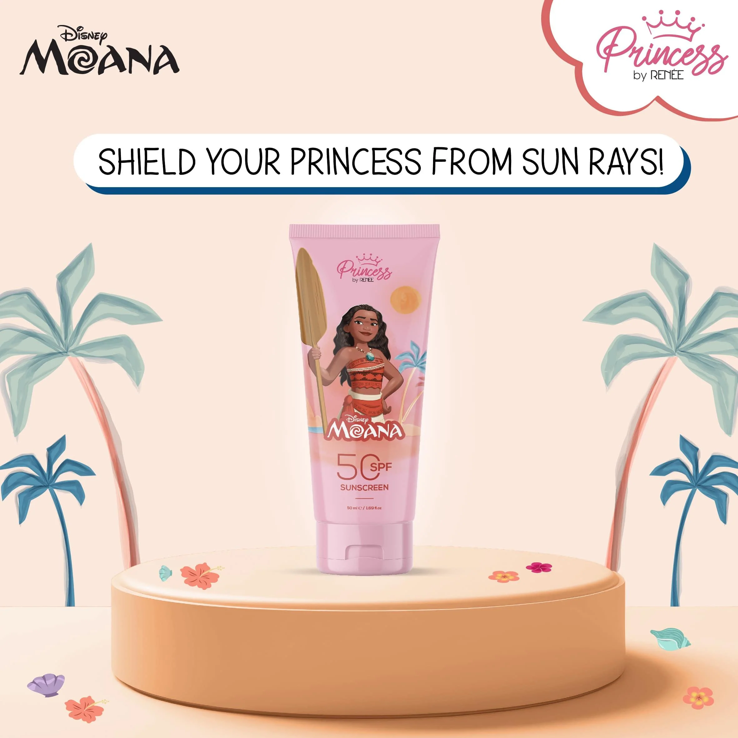 Moana Sunscreen with SPF 50 - Disney Princess by RENEE - Image 3