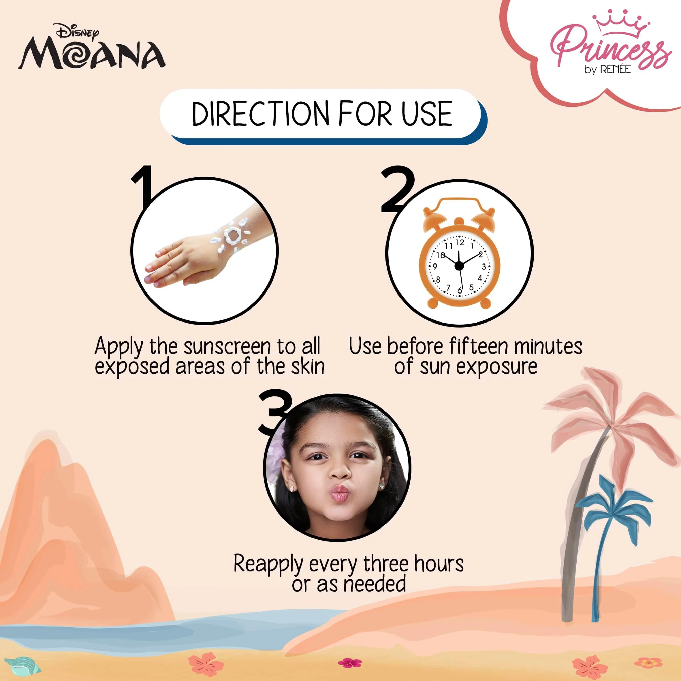 Moana Sunscreen with SPF 50 - Disney Princess by RENEE - Image 5
