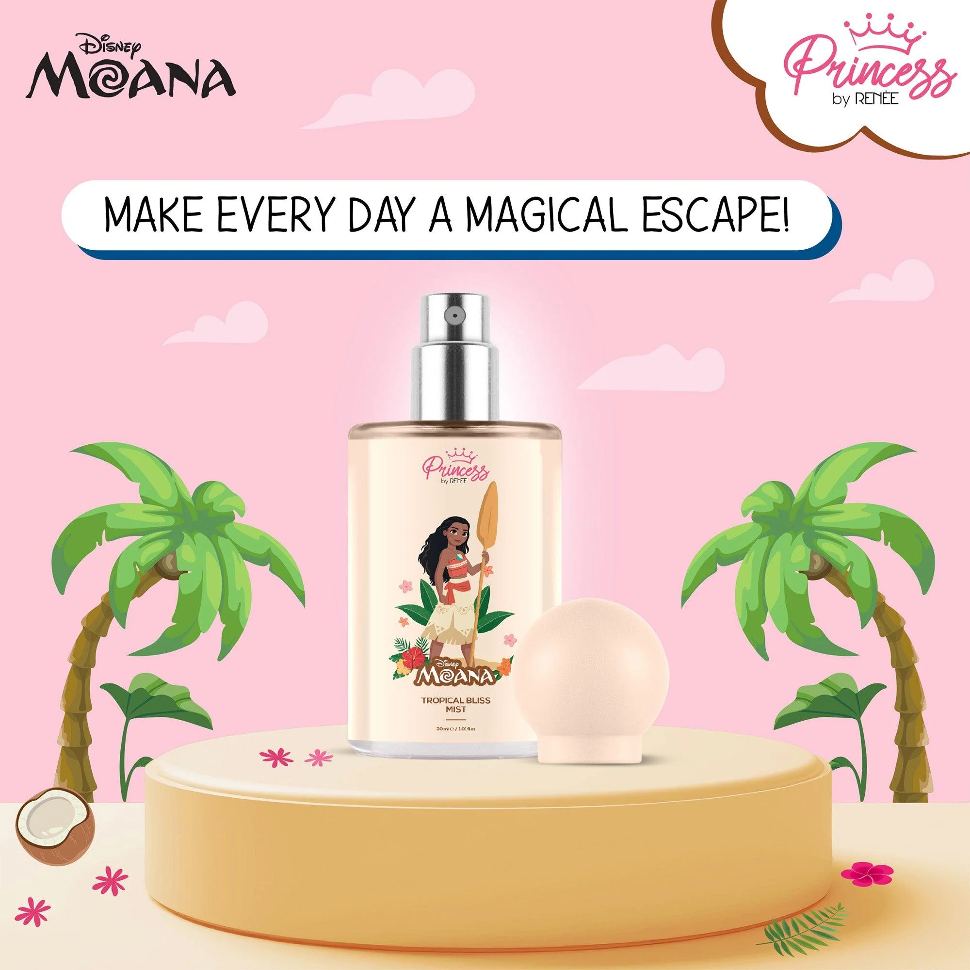 Moana Tropical Bliss Fragrance Mist - Disney Princess by RENEE, 30ml - Image 2