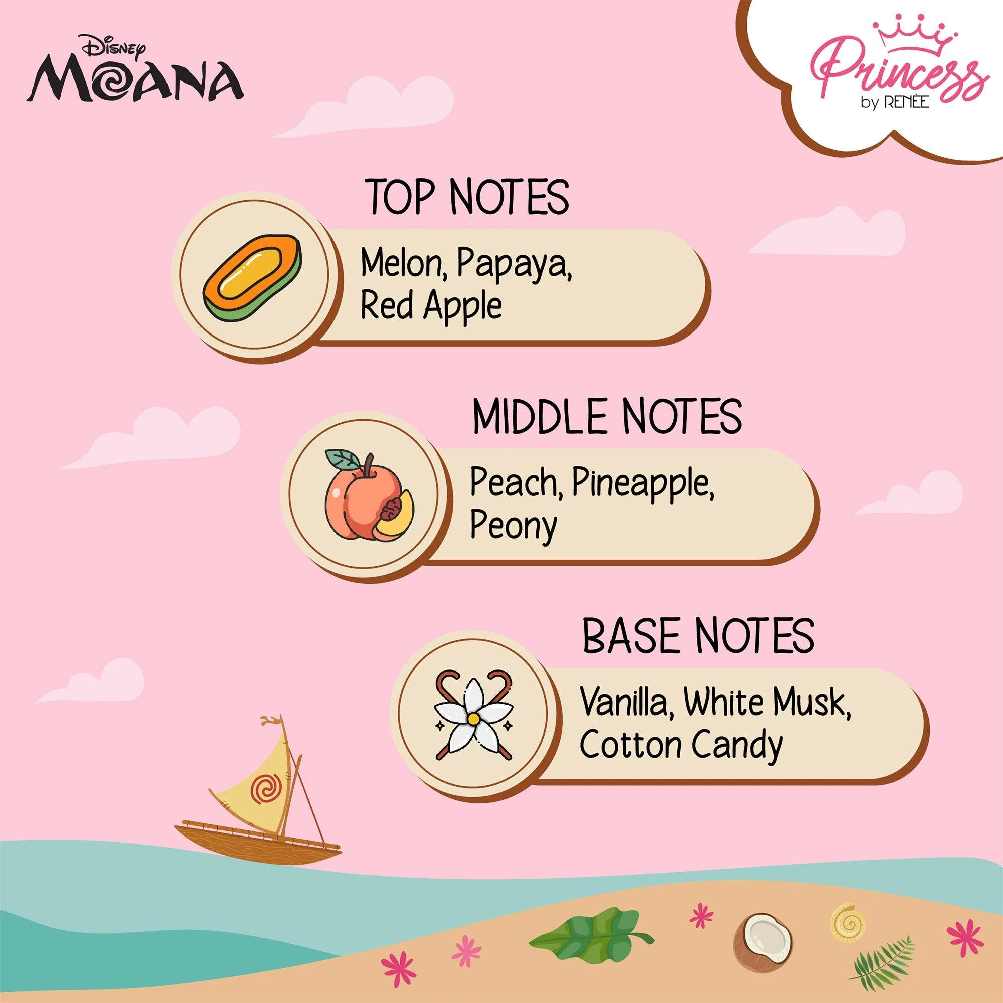 Moana Tropical Bliss Fragrance Mist - Disney Princess by RENEE, 30ml - Image 4