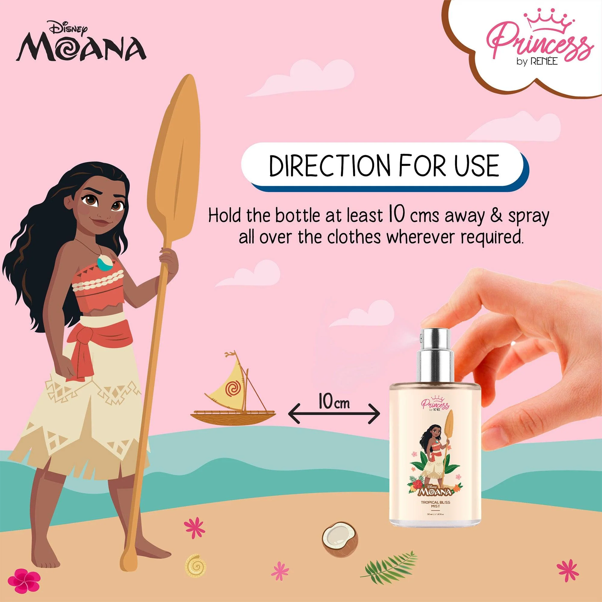 Moana Tropical Bliss Fragrance Mist - Disney Princess by RENEE, 30ml - Image 5
