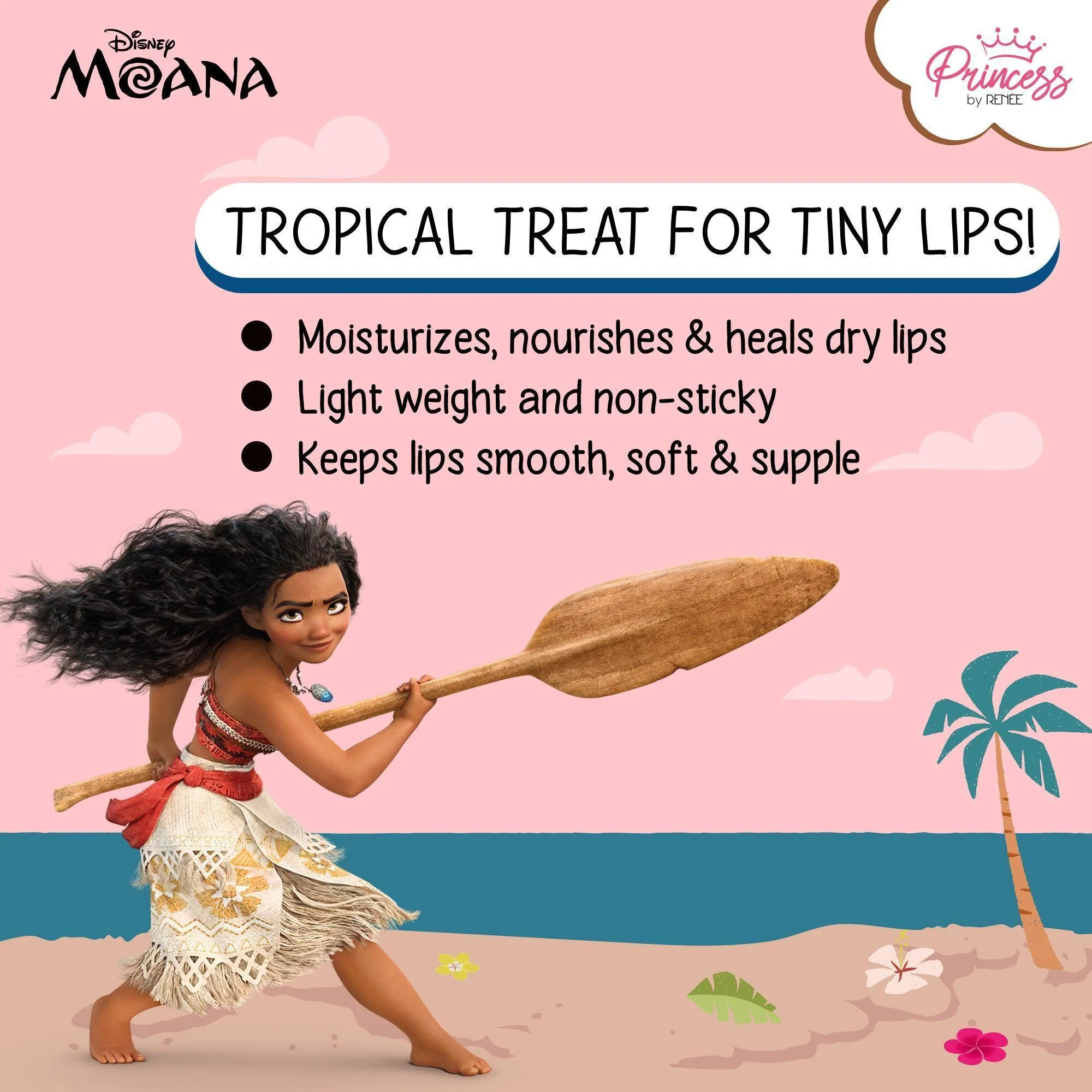 Moana Beachy Peachy Lip Balm - Disney Princess by RENEE, 4.5 g - Image 3