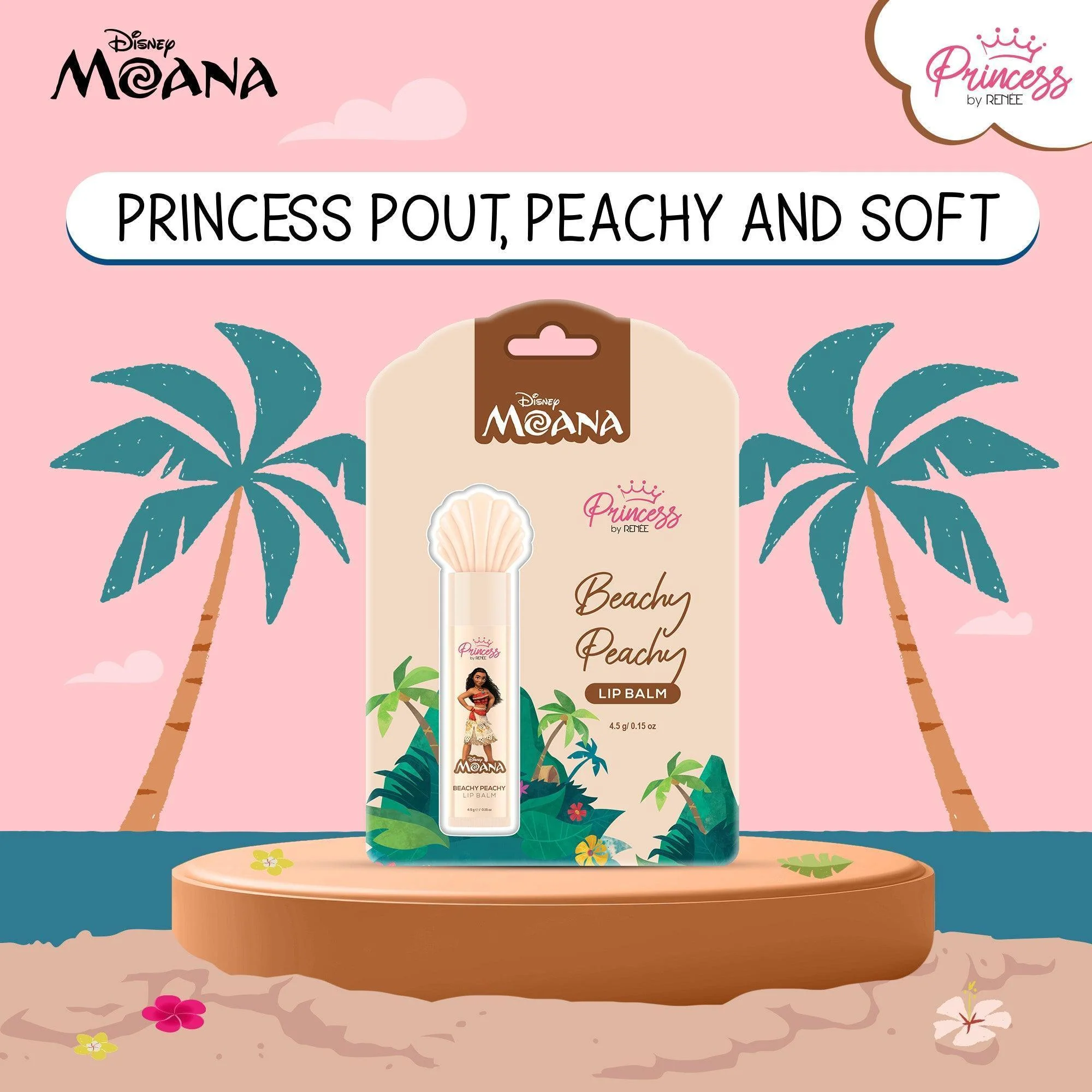 Moana Beachy Peachy Lip Balm - Disney Princess by RENEE, 4.5 g - Image 4
