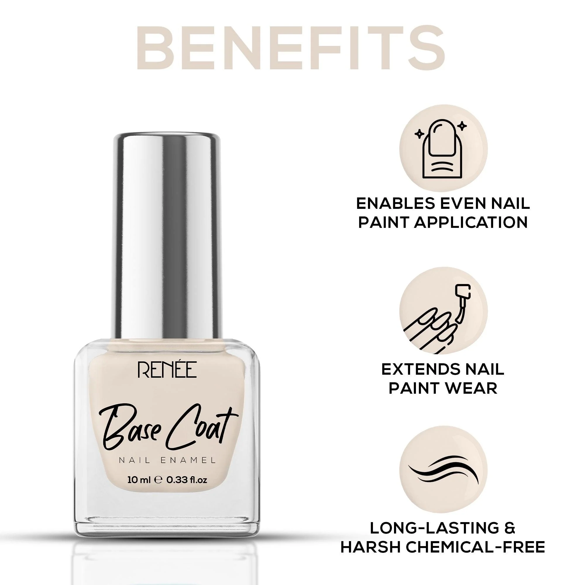 RENEE Base Coat Nail Enamel 10 ml - Image 3