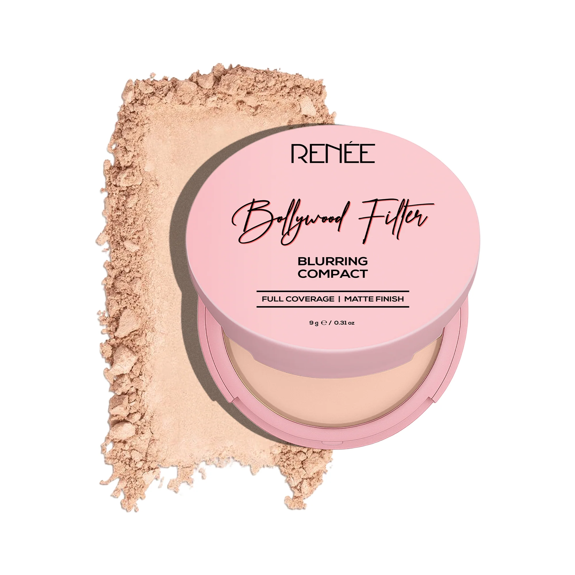 RENEE Bollywood Filter Pore Minimising Blurring Compact With Matte Finish & Full Coverage, 9 g - Image 8