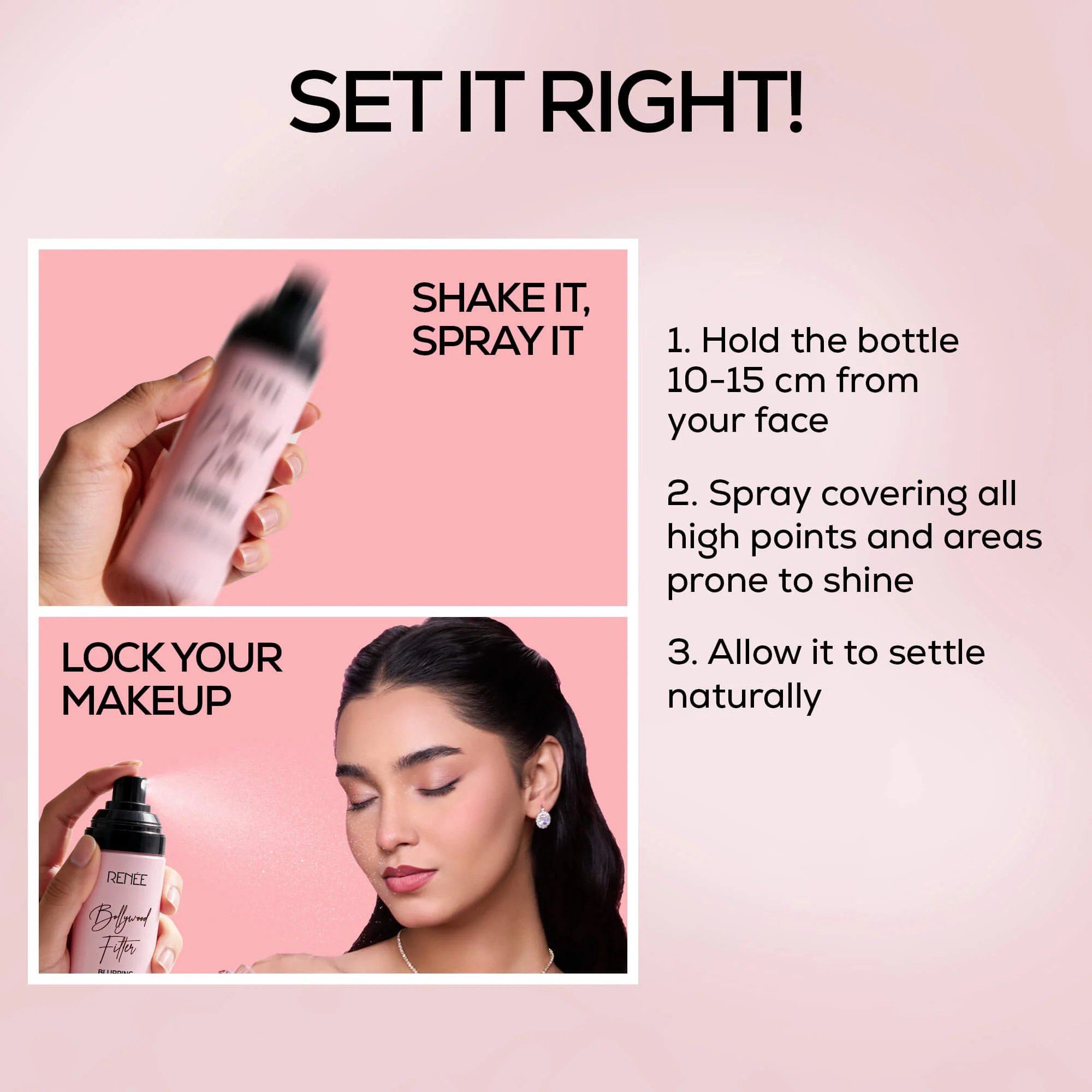 RENEE Bollywood Filter Blurring Setting Spray For Face With Matte Finish, 100ml - Image 4