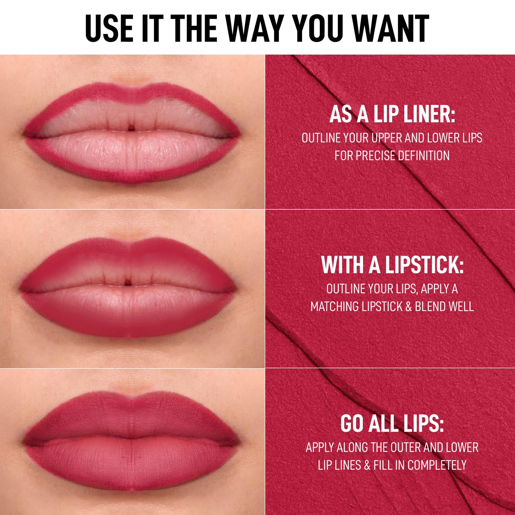 RENEE Curve Matte Lip Liner With Sharpener, 2.5g - Image 36