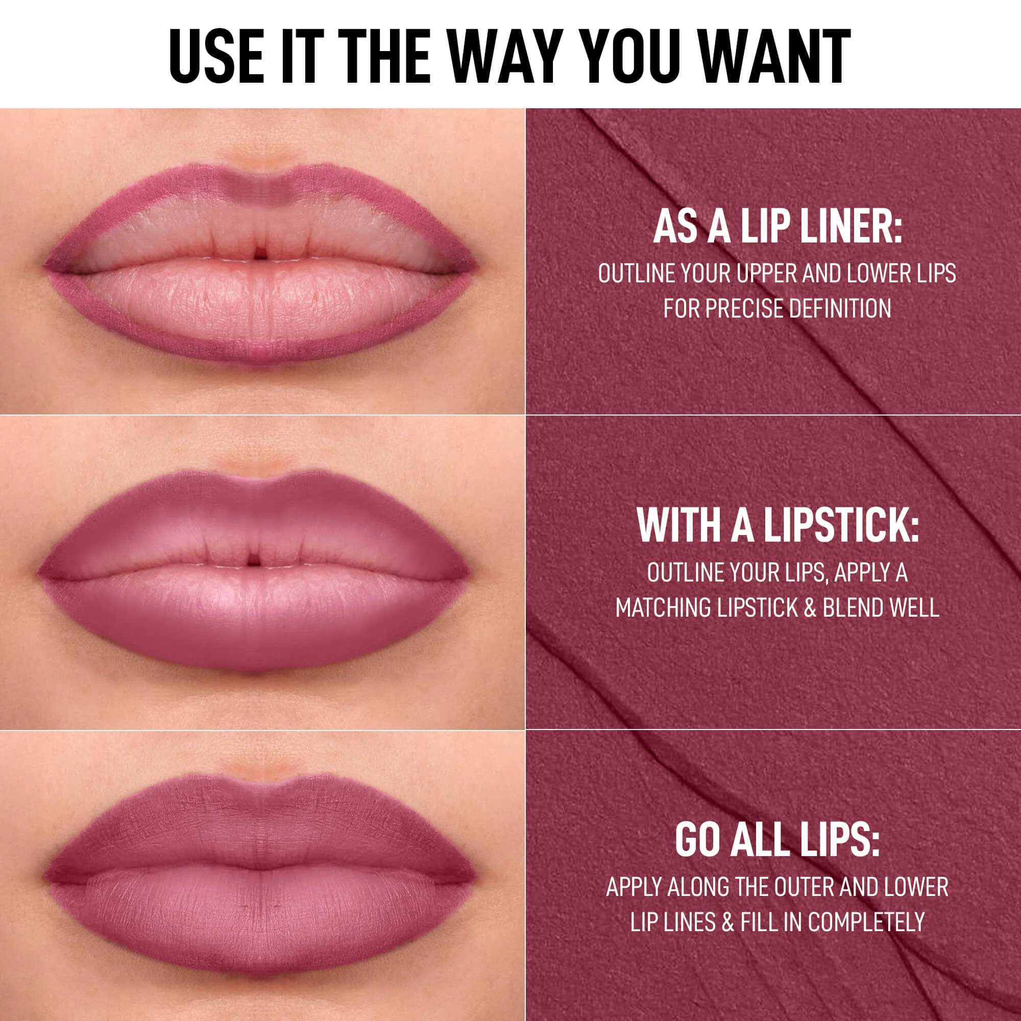 RENEE Curve Matte Lip Liner With Sharpener, 2.5g - Image 9