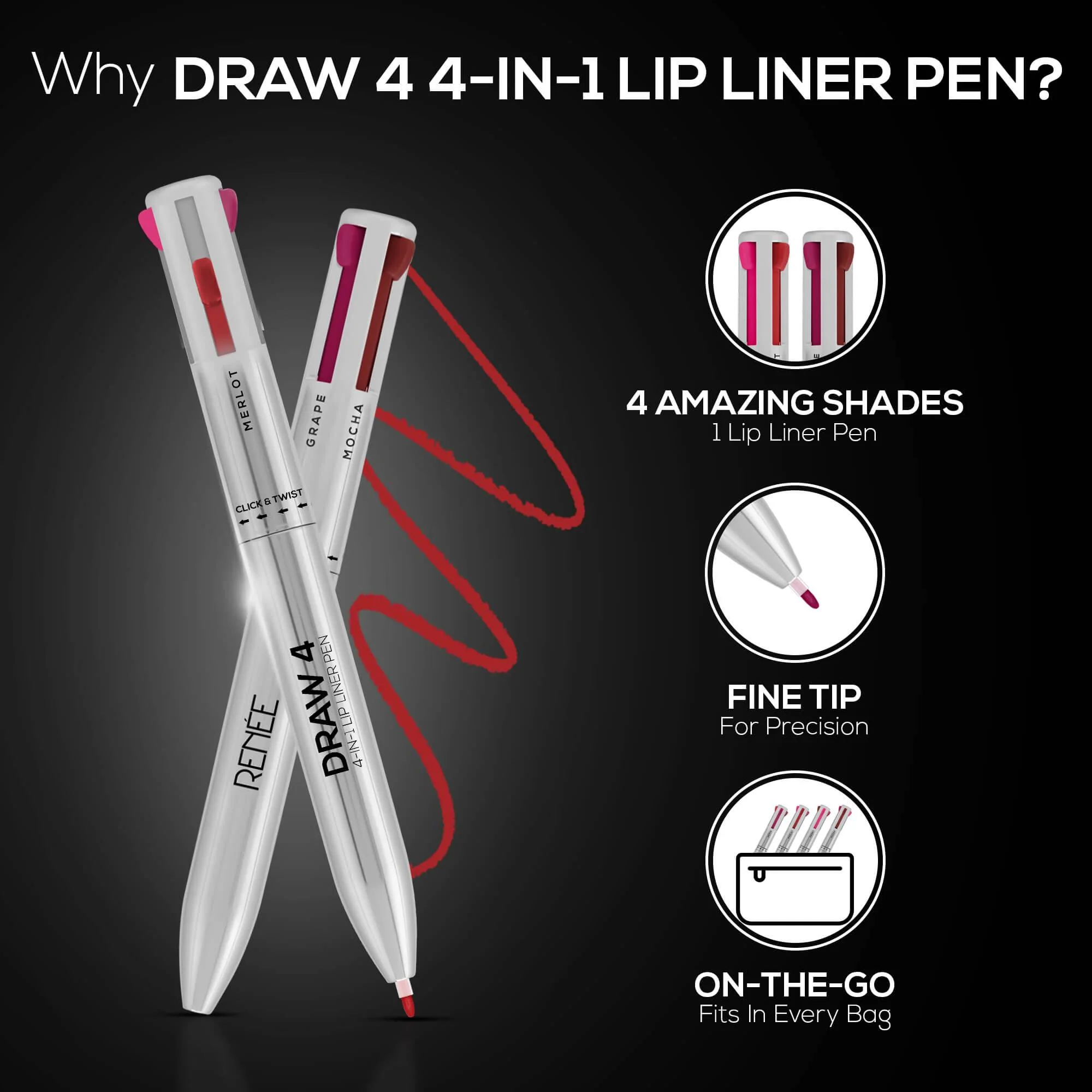 RENEE Draw 4 4-IN-1 Lip Liner - Image 3