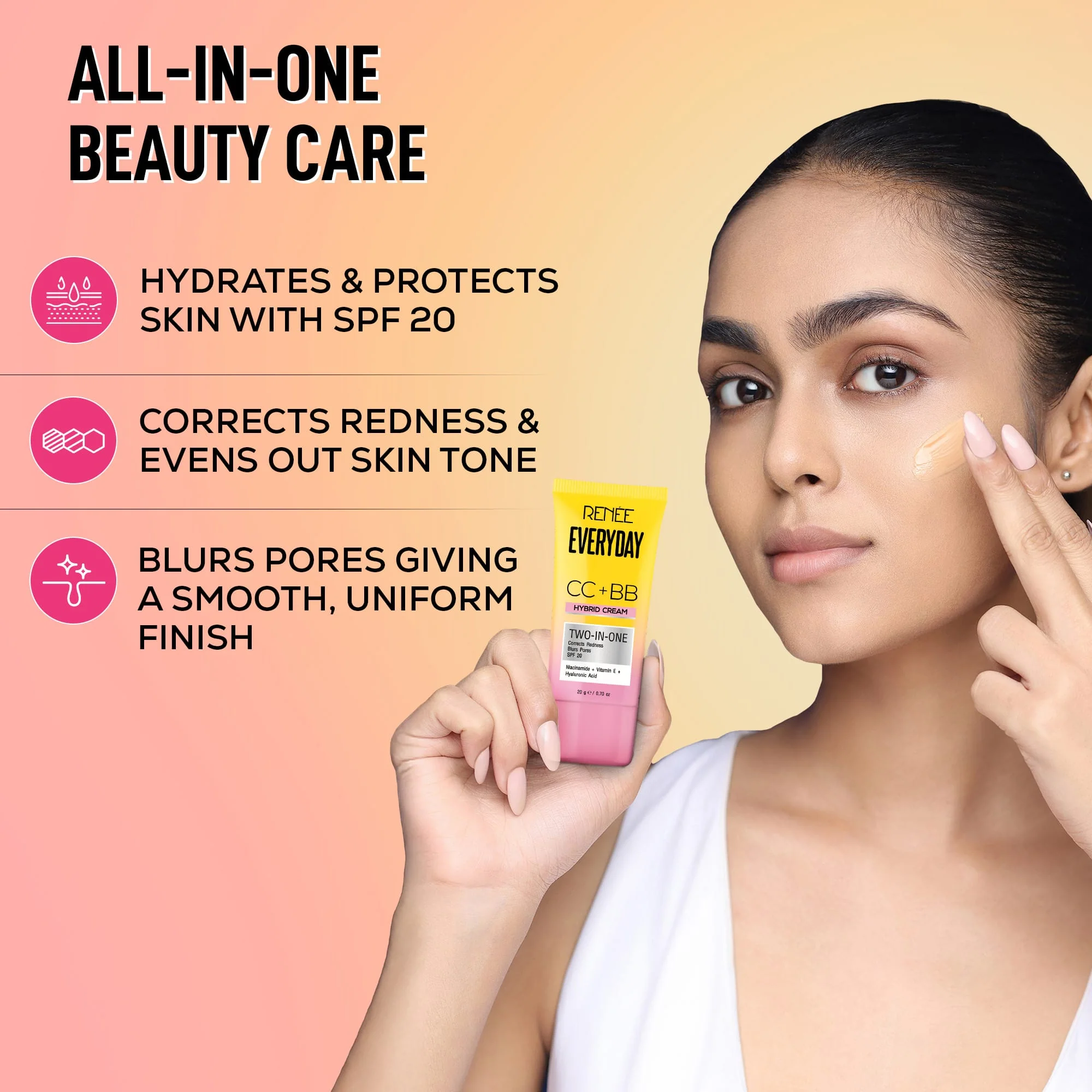 RENEE Everyday CC + BB Hybrid Cream With SPF 20 For Even Skin Tone - Image 16
