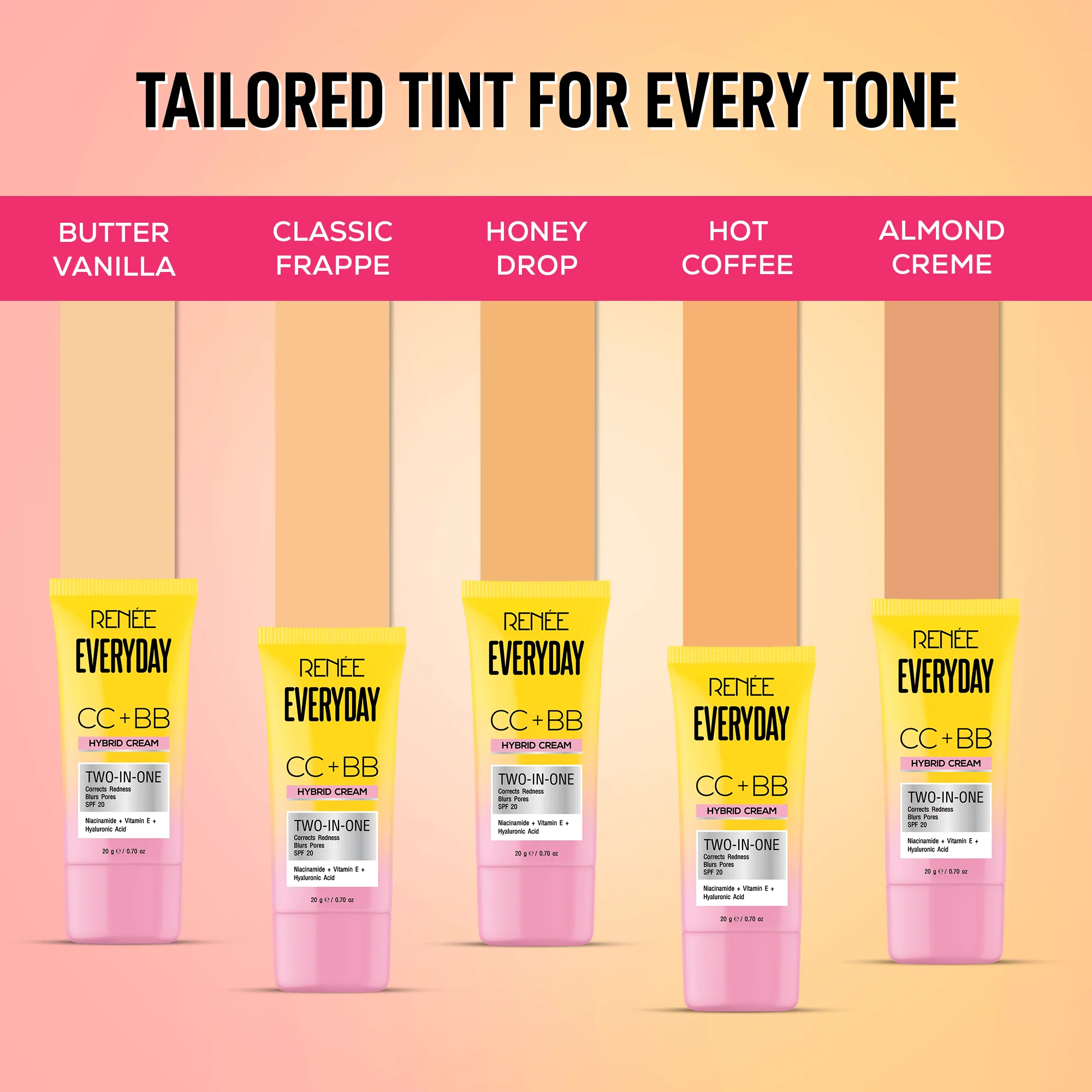 RENEE Everyday CC + BB Hybrid Cream With SPF 20 For Even Skin Tone - Image 2