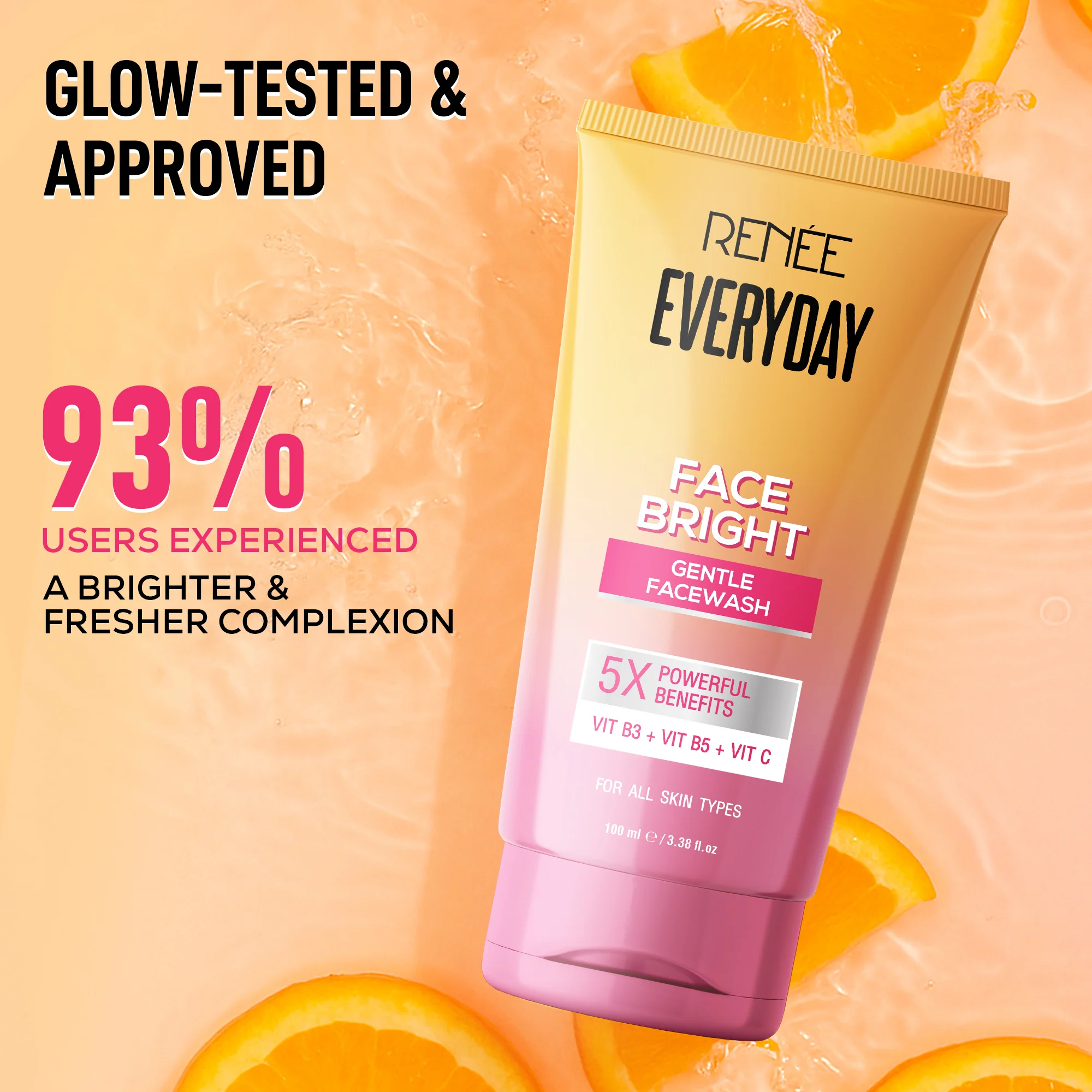 RENEE Everyday Face Bright Gentle Facewash + Serum in Cream Combo of 2 - Image 8