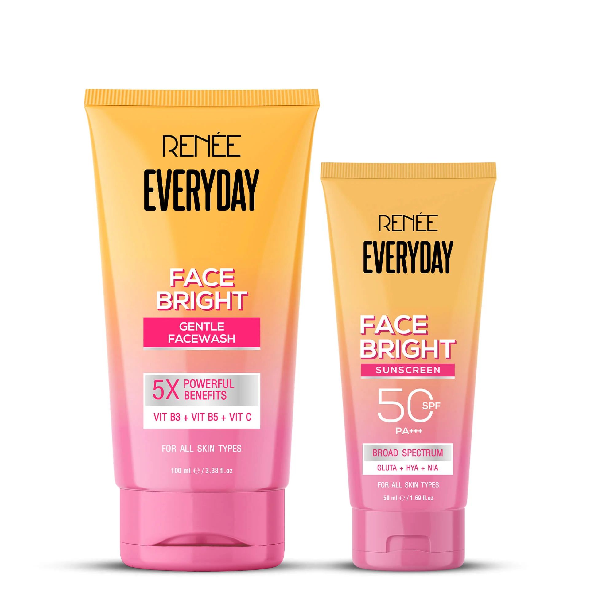 RENEE Everyday Face Bright Gentle Facewash + Serum in Cream Combo of 2 - Image 16
