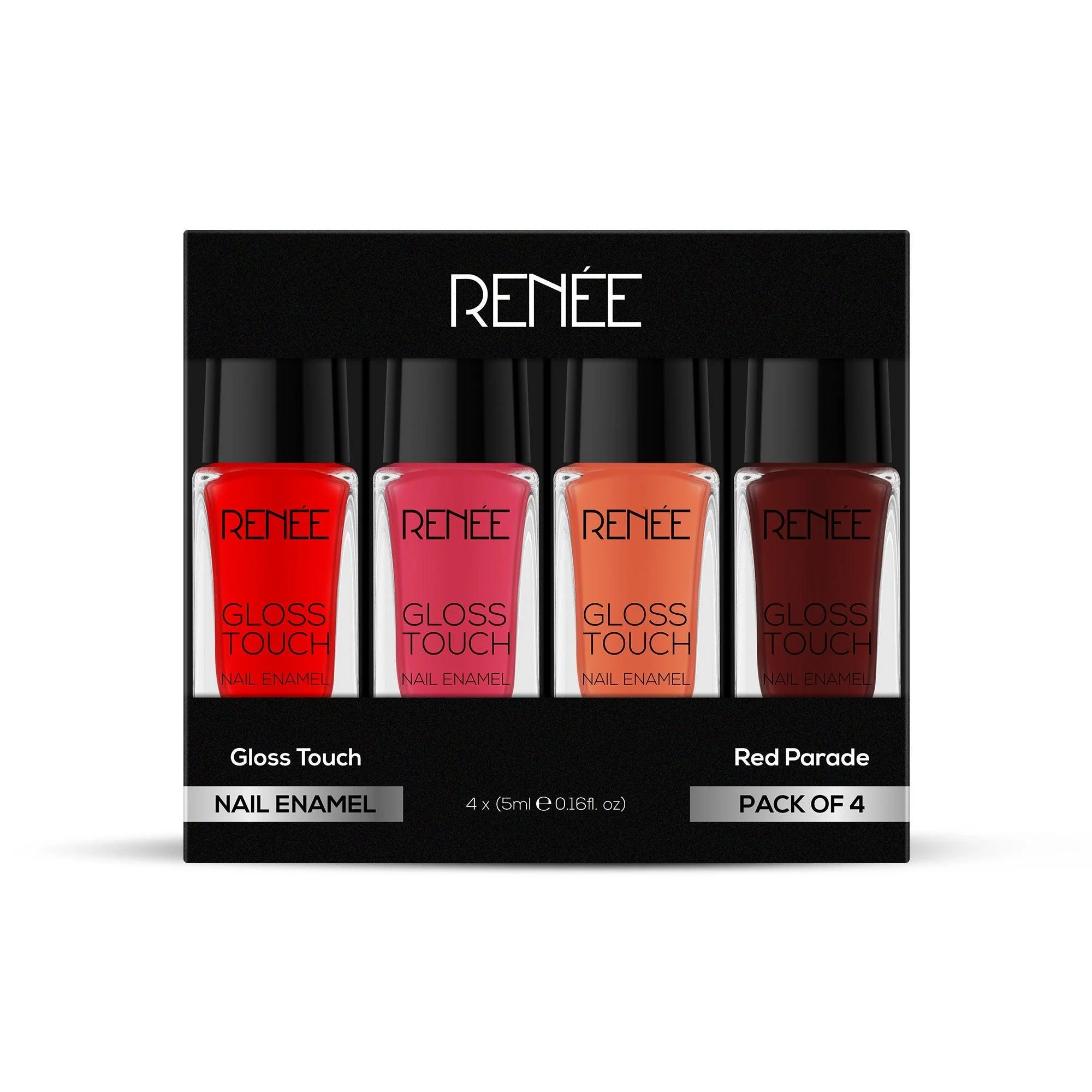 RENEE Gloss Touch Set of 4 Nail Enamels, 5 ml each - Image 4