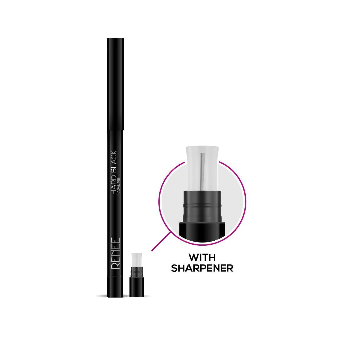 RENEE Hard Black Kajal Pen with Sharpener, 0.35 g - Image 3