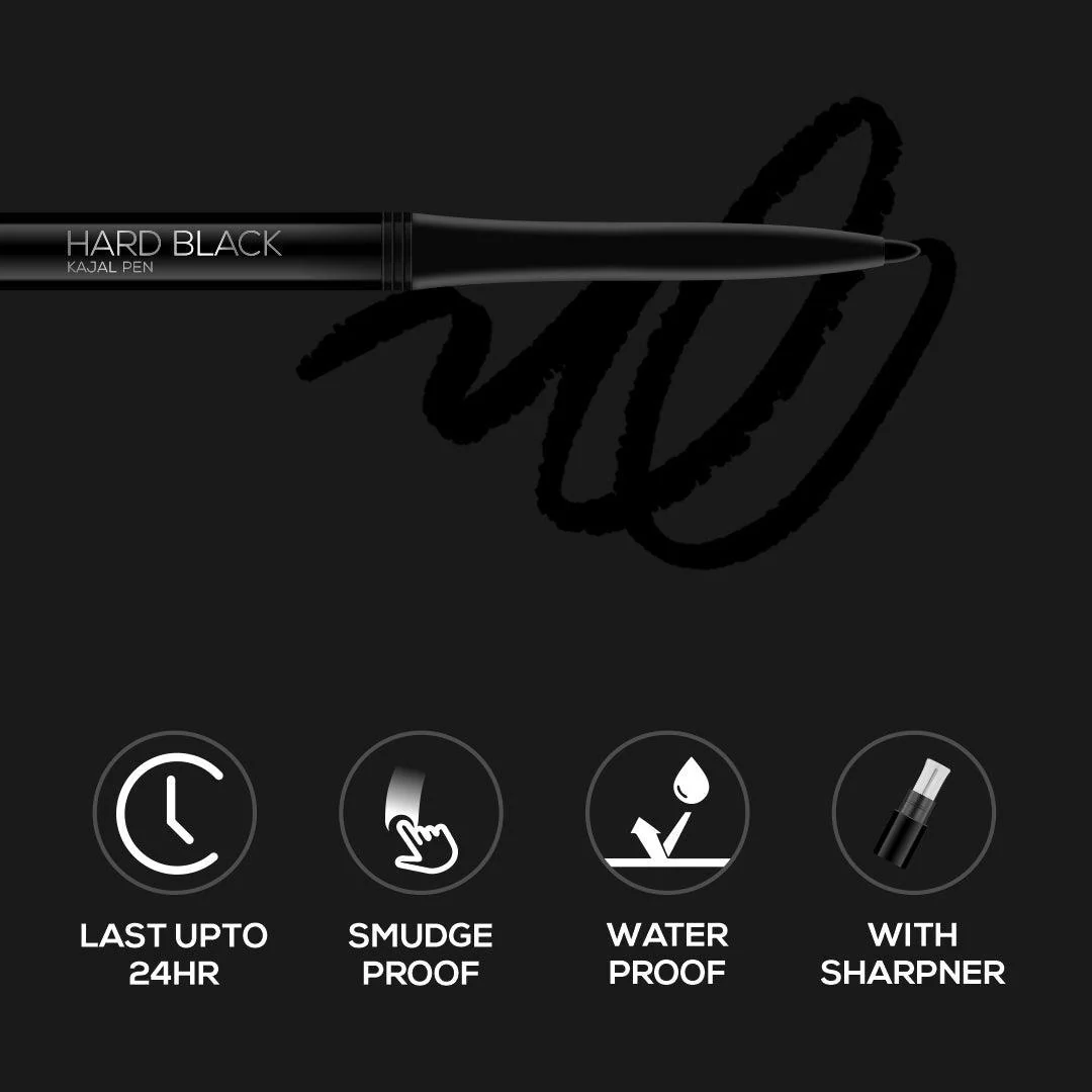RENEE Hard Black Kajal Pen with Sharpener, 0.35 g - Image 4