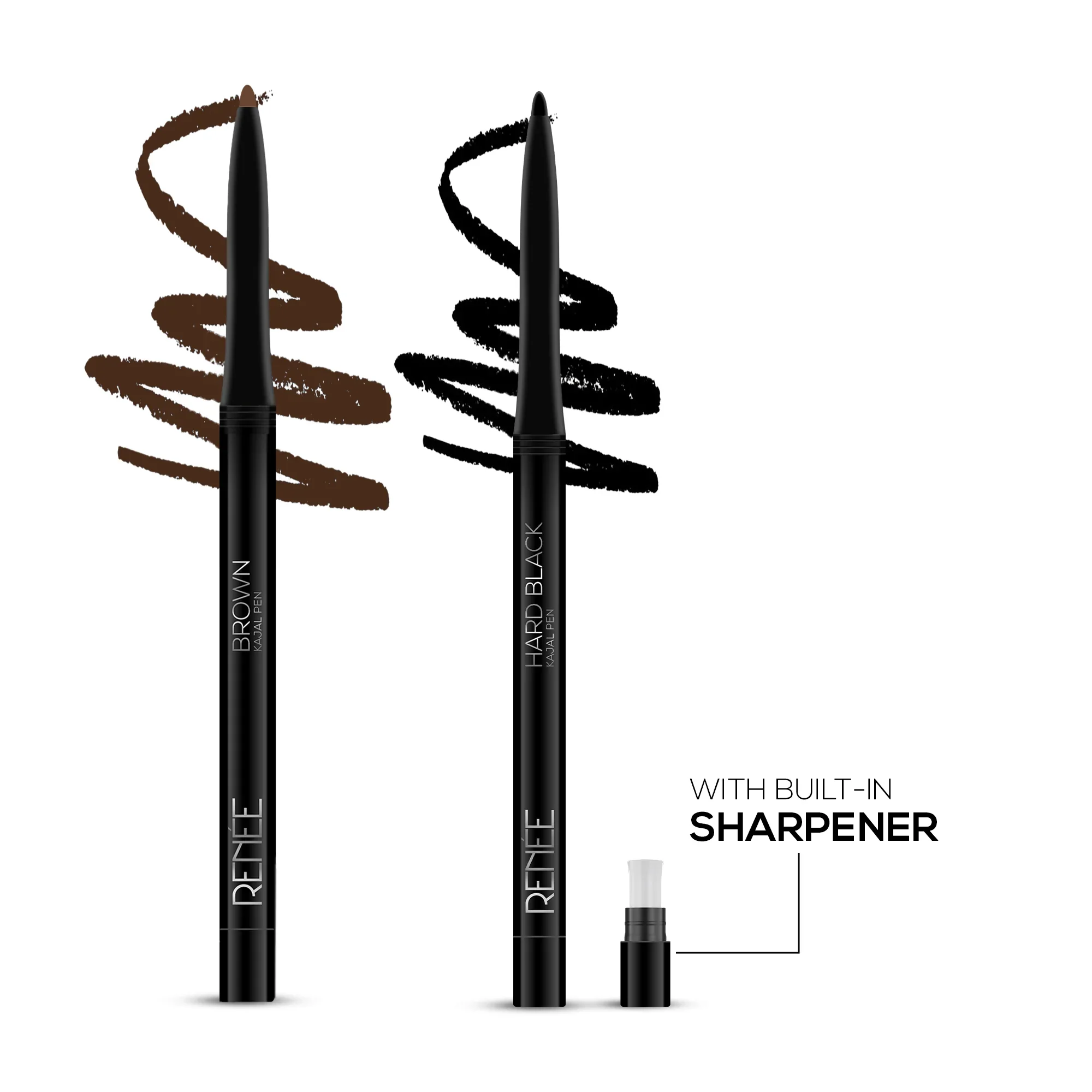 RENEE Hard Black & Pure Brown Kajal combo - Image 2