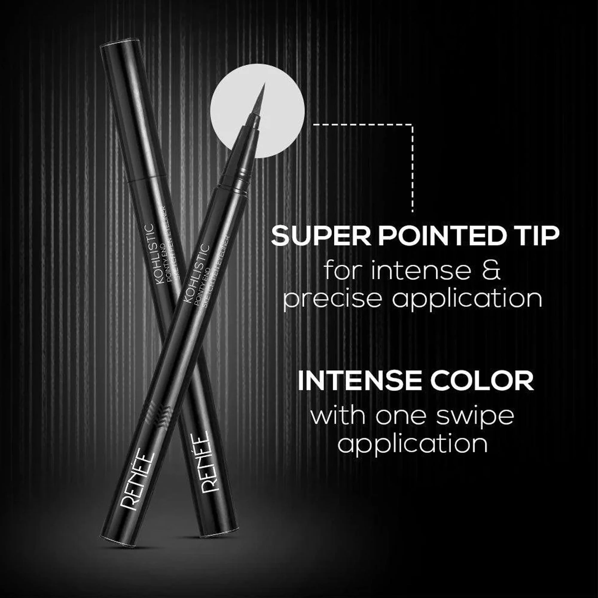 RENEE Midnight Kohl Kajal & Pointy End Sketch Pen Eyeliner Combo - Image 8