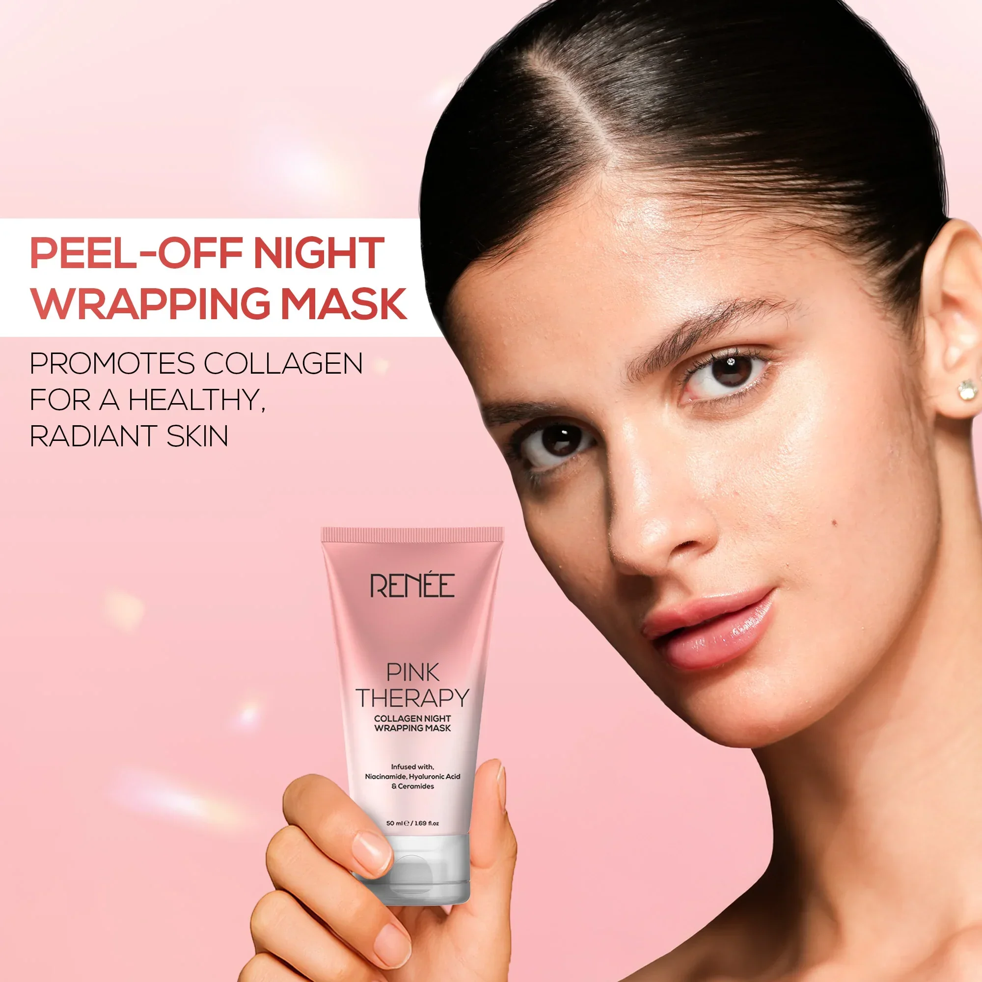 RENEE Pink Therapy Collagen Night Wrapping Anti-Aging Face Mask - Image 3