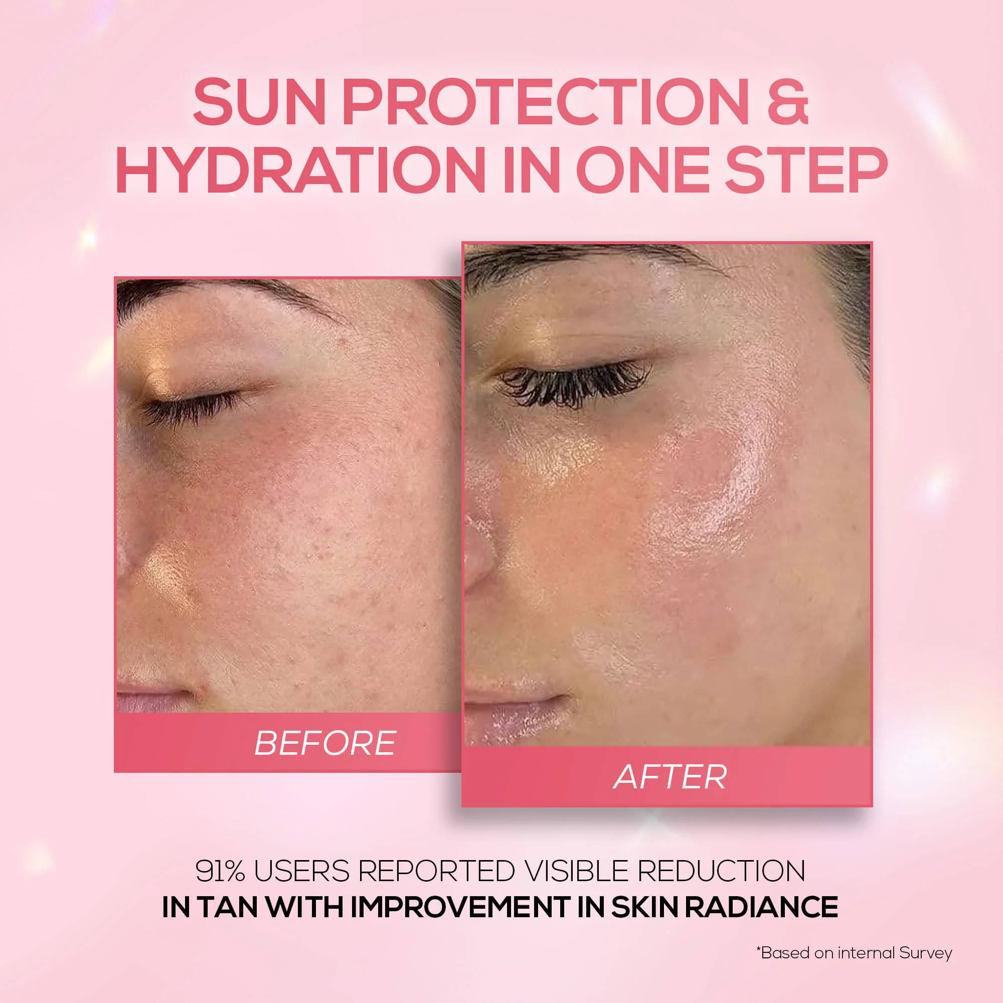 RENEE Pink Therapy PDRN 2-In-1 Sunscreen + Moisturizer | In-Vivo Tested SPF 50 PA+++ With 2% Niacinamide, Ceramides & Peptides, 50g - Image 8