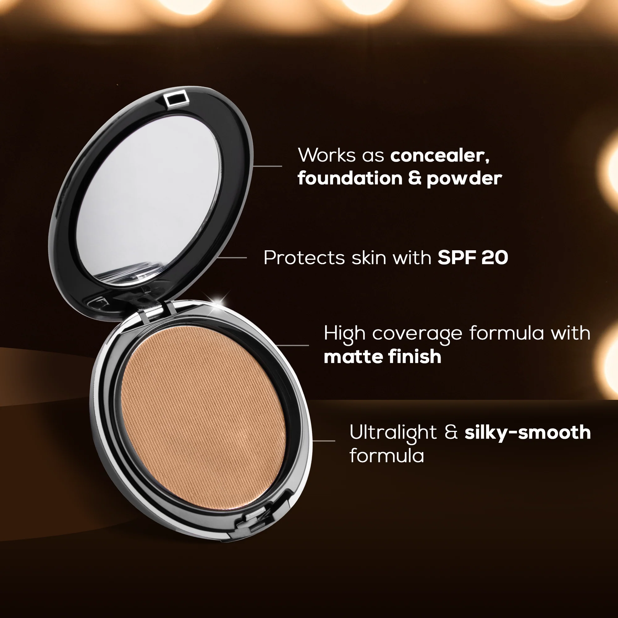 RENEE Pro HD 3-IN-1 Compact, Works as Concealer, Foundation & Powder With SPF 20, 9 g - Image 10