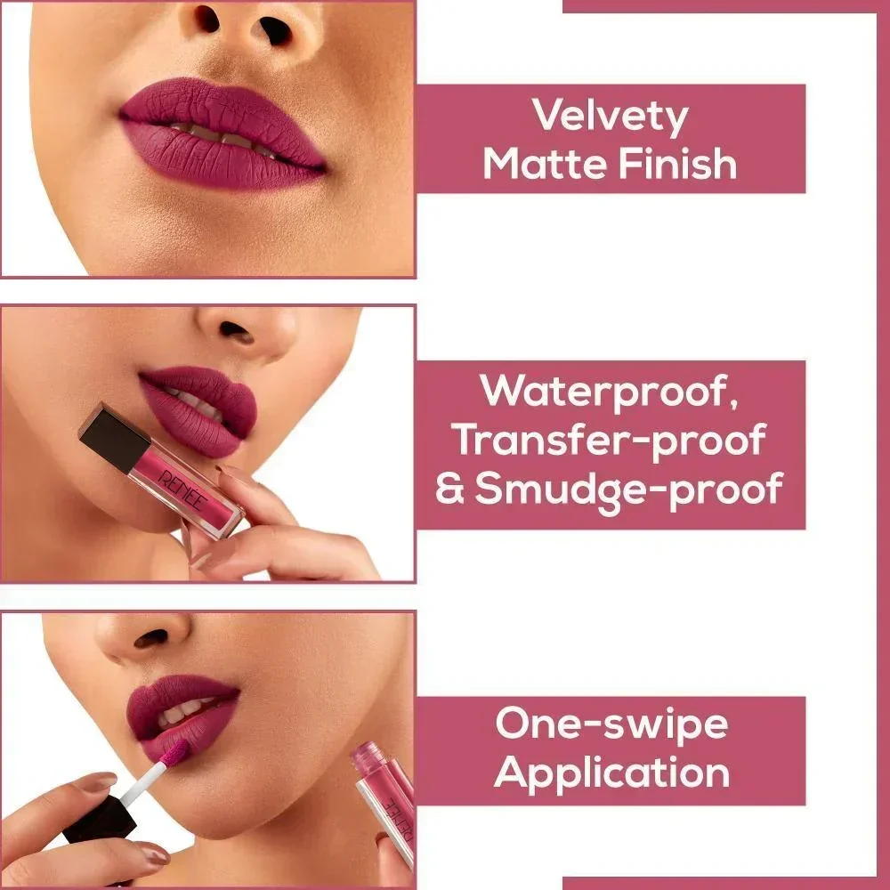 RENEE Stay Forever Matte Liquid Lipsticks Combo of 10, 1ml each - Image 3