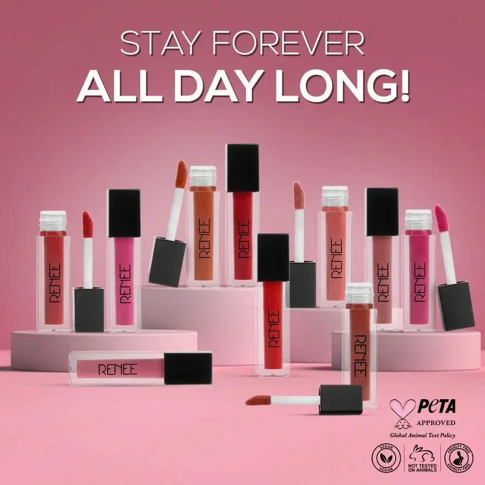 RENEE Stay Forever Matte Liquid Lipsticks Combo of 10, 1ml each - Image 6