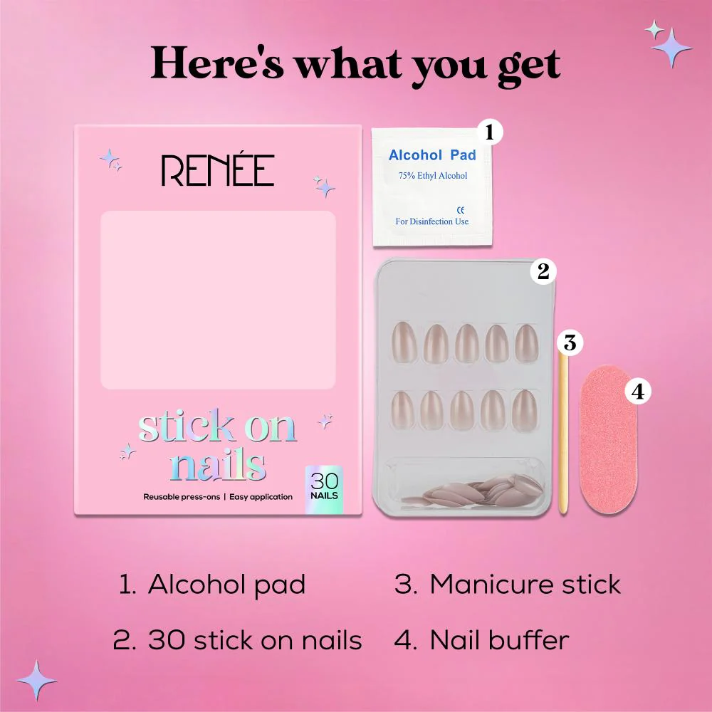 RENEE Stick on Nails With Glue- Pack of 30 Reusable & Long-lasting Nails - Image 25
