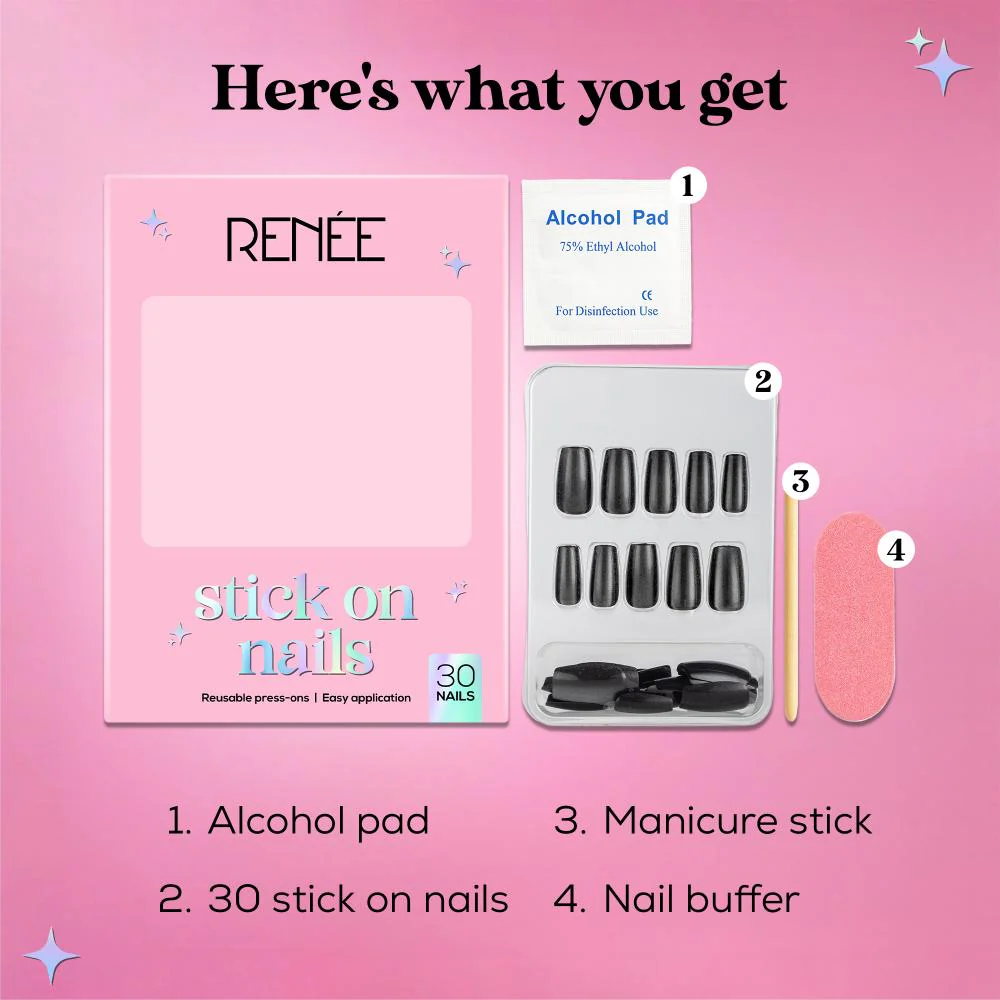 RENEE Stick on Nails With Glue- Pack of 30 Reusable & Long-lasting Nails - Image 39