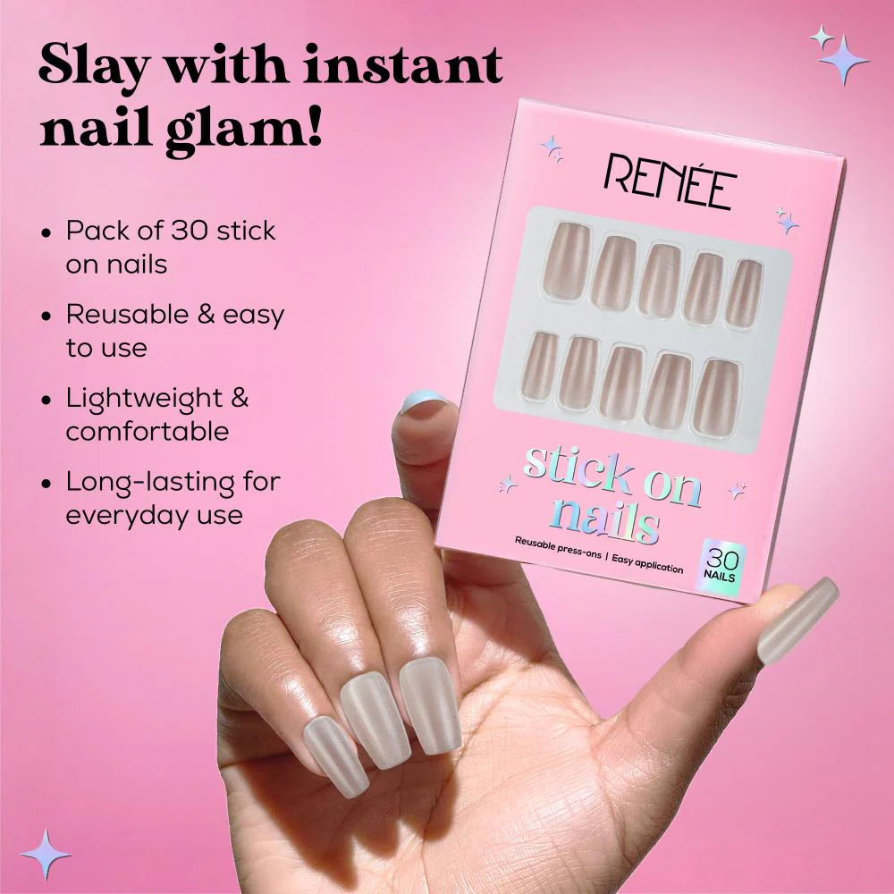 RENEE Stick on Nails With Glue- Pack of 30 Reusable & Long-lasting Nails - Image 52