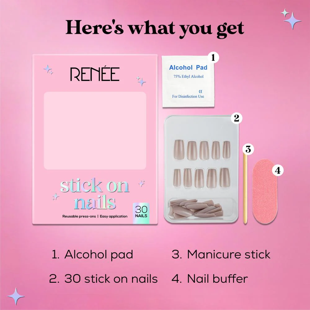 RENEE Stick on Nails With Glue- Pack of 30 Reusable & Long-lasting Nails - Image 53