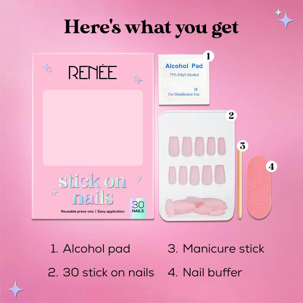 RENEE Stick on Nails With Glue- Pack of 30 Reusable & Long-lasting Nails - Image 67