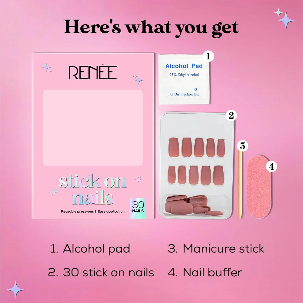 RENEE Stick on Nails With Glue- Pack of 30 Reusable & Long-lasting Nails - Image 74