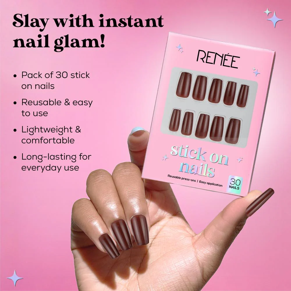RENEE Stick on Nails With Glue- Pack of 30 Reusable & Long-lasting Nails - Image 80
