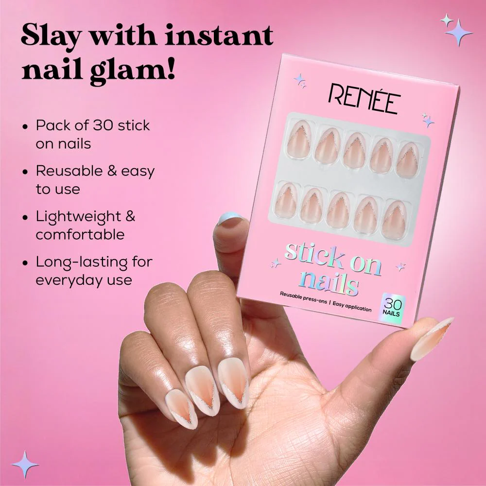 RENEE Stick on Nails With Glue- Pack of 30 Reusable & Long-lasting Nails - Image 87