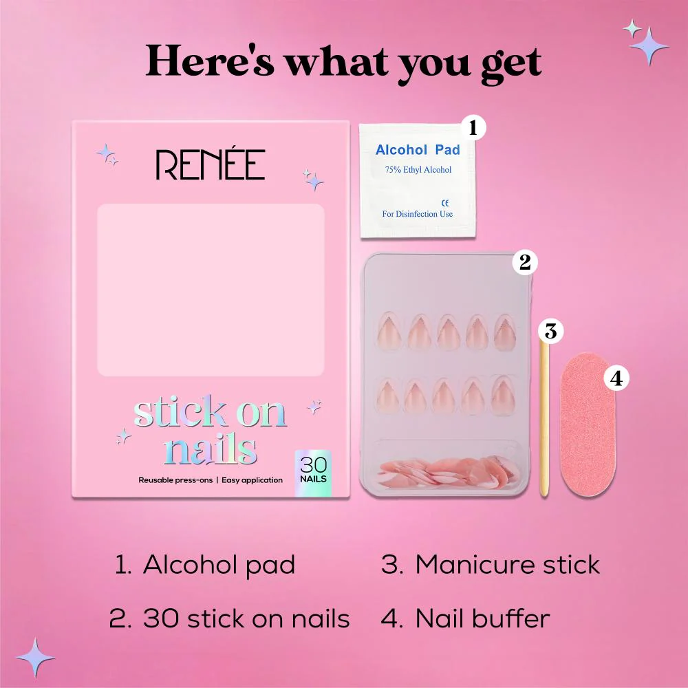 RENEE Stick on Nails With Glue- Pack of 30 Reusable & Long-lasting Nails - Image 88