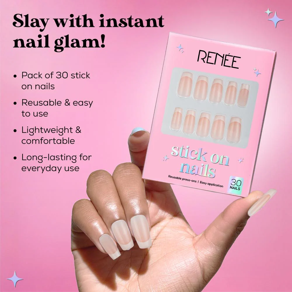 RENEE Stick on Nails With Glue- Pack of 30 Reusable & Long-lasting Nails - Image 94