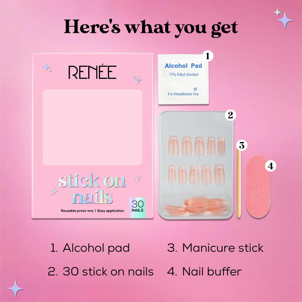 RENEE Stick on Nails With Glue- Pack of 30 Reusable & Long-lasting Nails - Image 95
