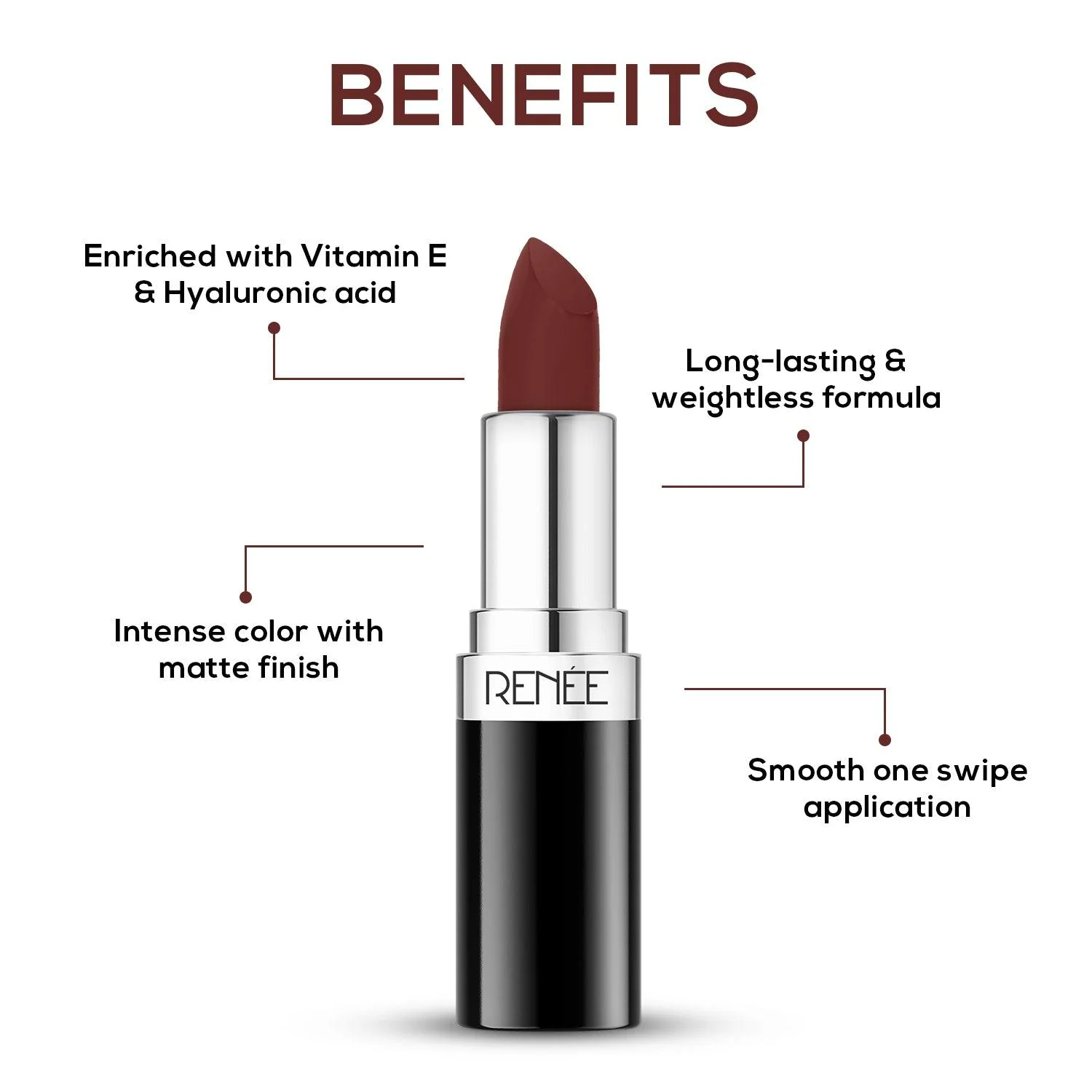 RENEE Stunner Matte Lipstick, 4 g - Image 32