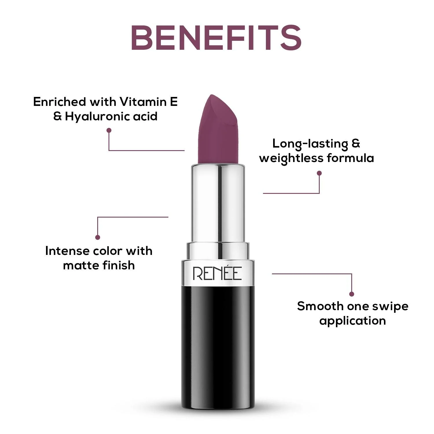 RENEE Stunner Matte Lipstick, 4 g - Image 44
