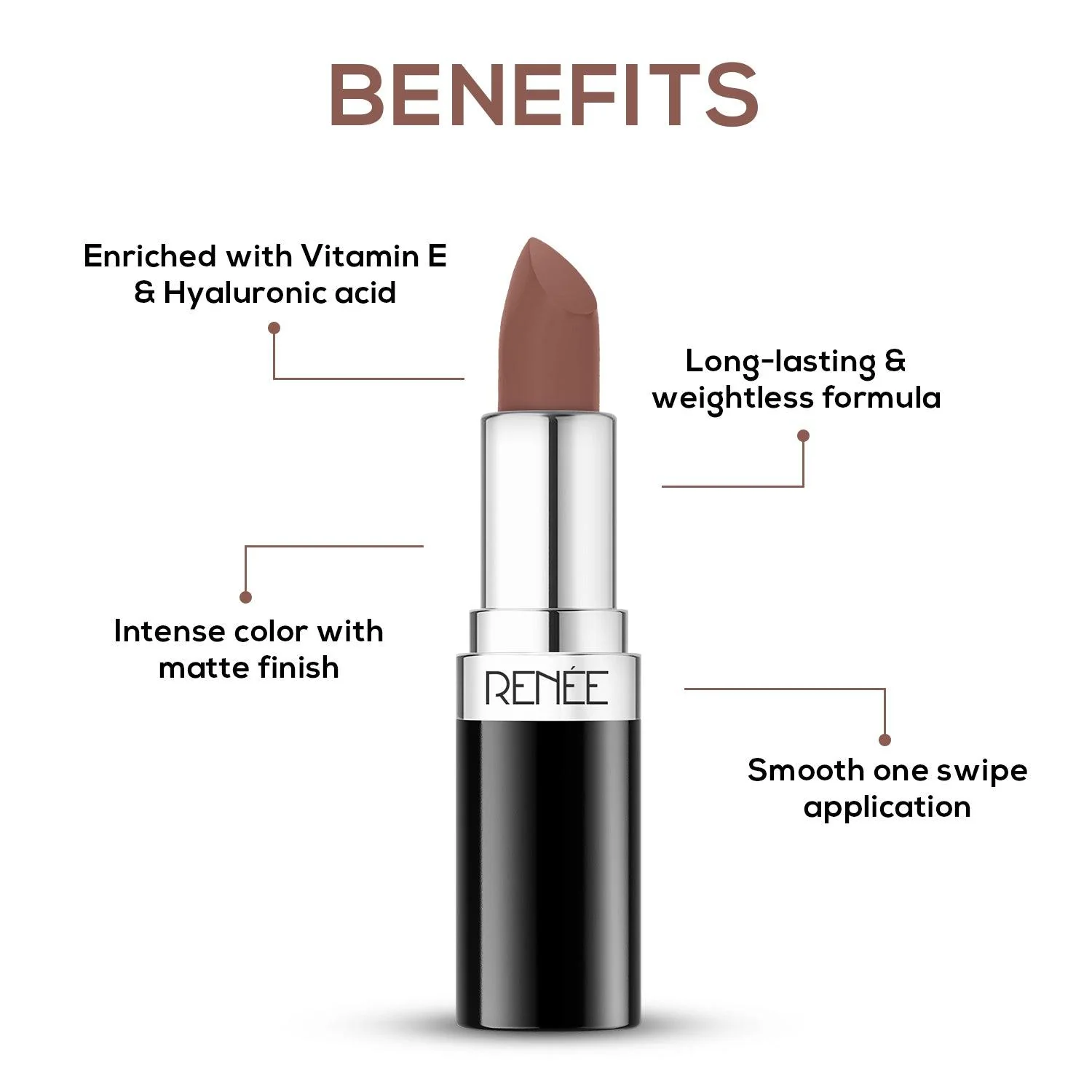 RENEE Stunner Matte Lipstick, 4 g - Image 56