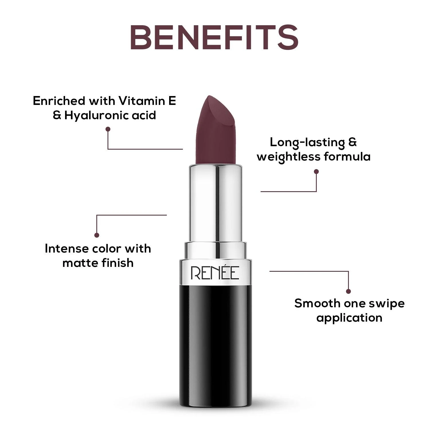 RENEE Stunner Matte Lipstick, 4 g - Image 74