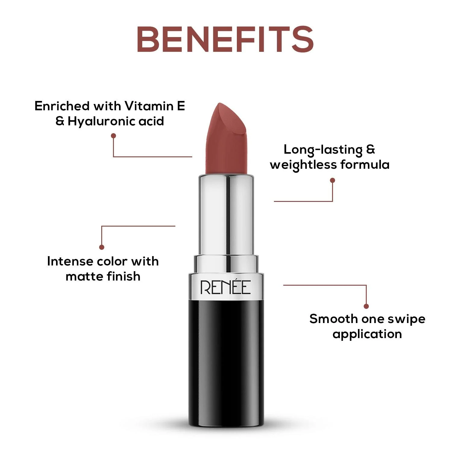 RENEE Stunner Matte Lipstick, 4 g - Image 8
