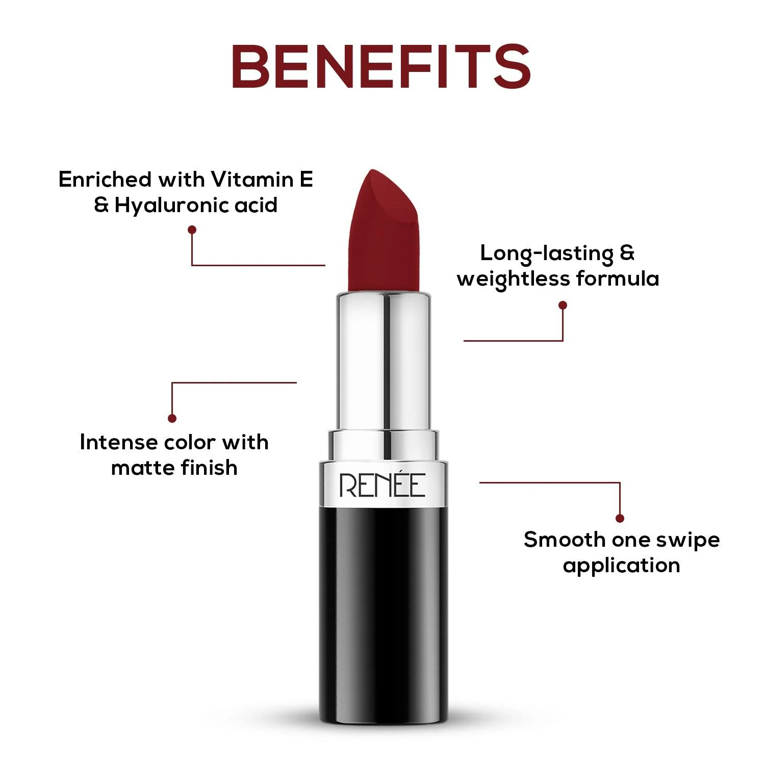RENEE Stunner Matte Lipstick, 4 g - Image 80