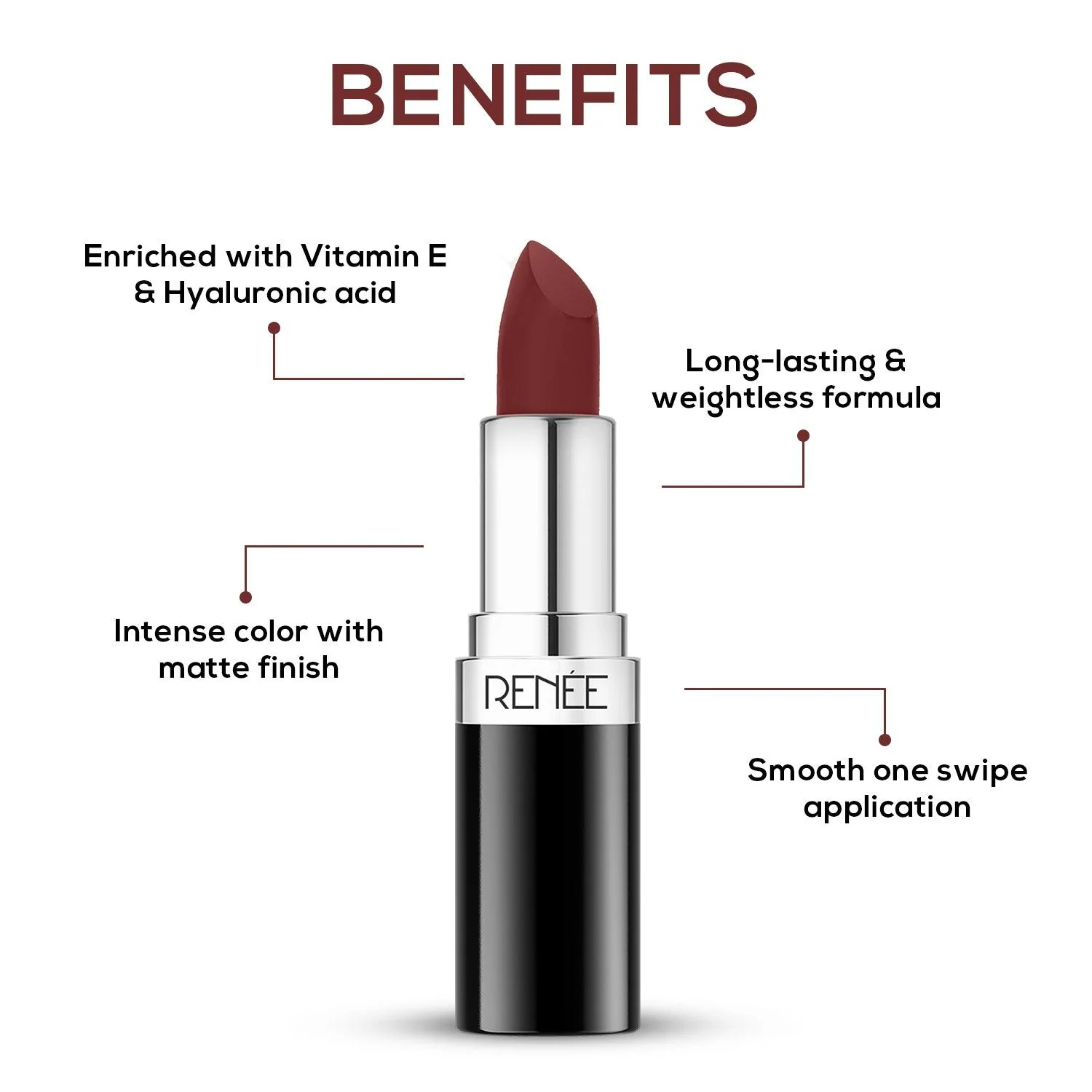 RENEE Stunner Matte Lipstick, 4 g - Image 92