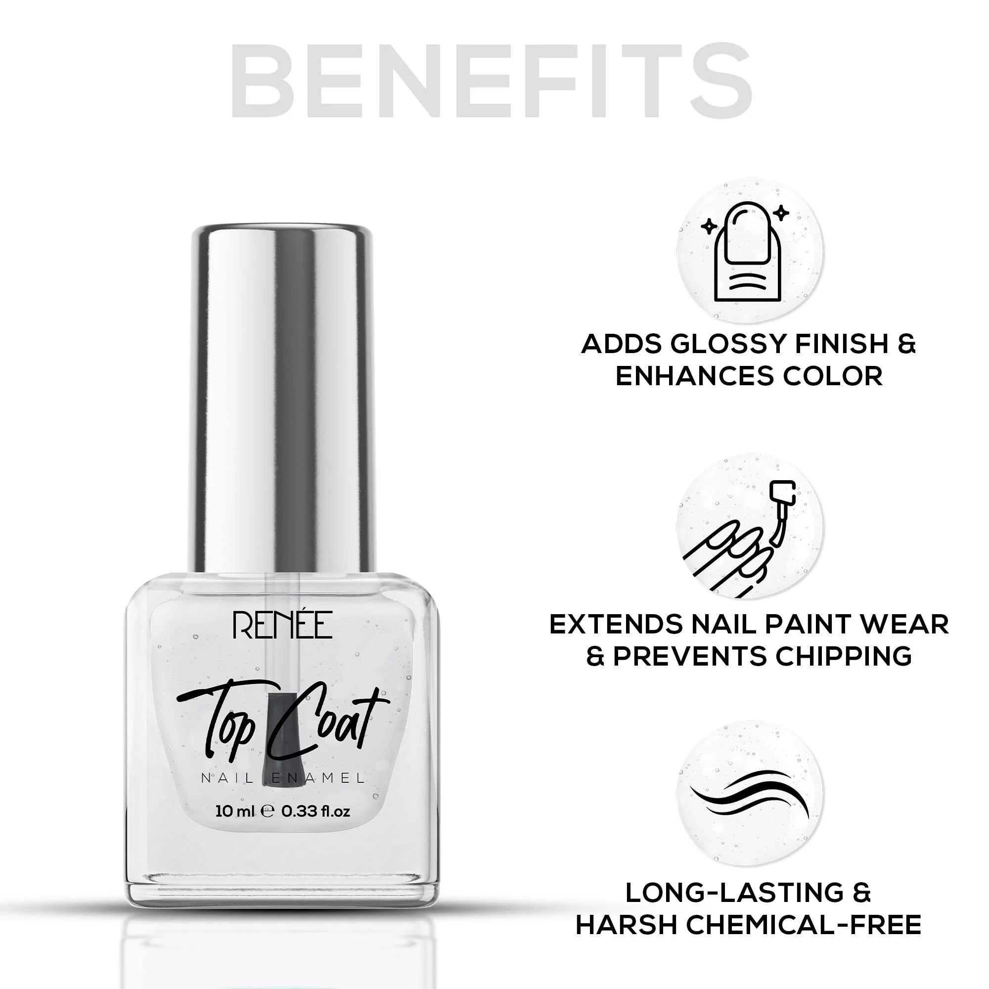 RENEE Top Coat Nail Enamel 10 ml - Image 3